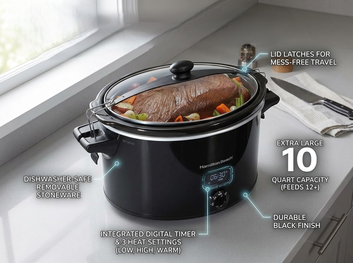 A Practical Guide to the Hamilton Beach Stay or Go Extra Large 10 Quart Portable Slow Cooker